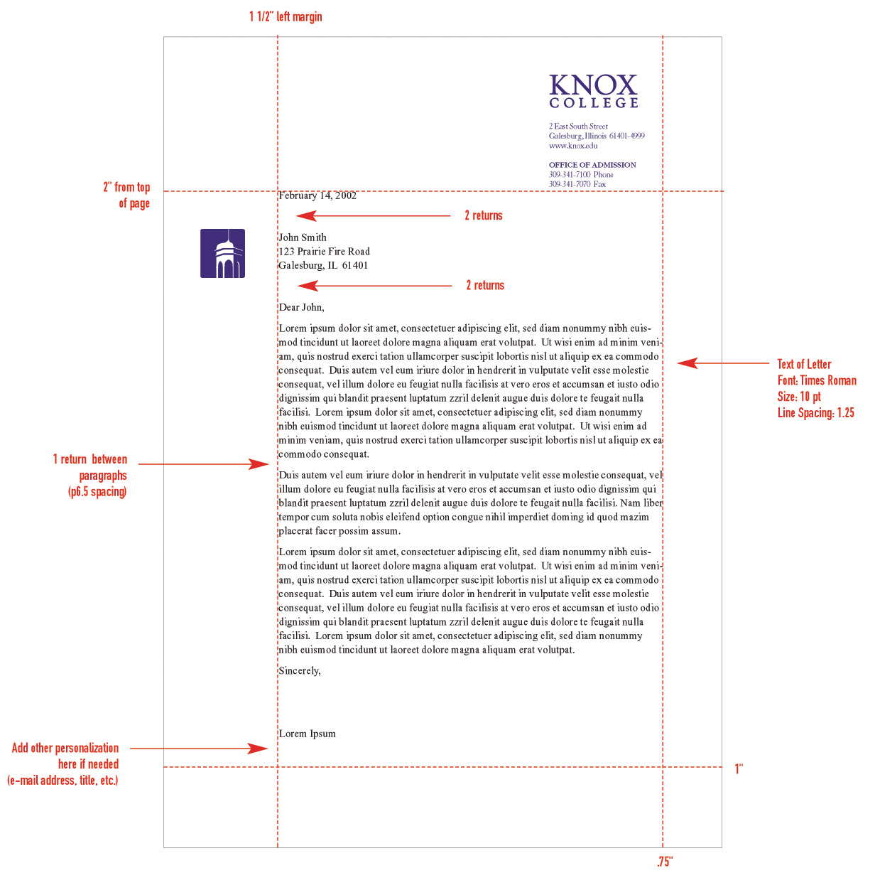 Business Letter Template Line Spacing | Sample Business Letter