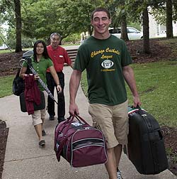 An international student moves to campus
