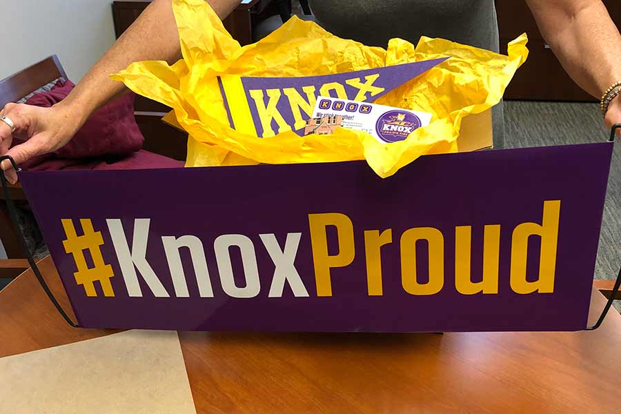 A selection of Knox logo merchandise and memorabilia.