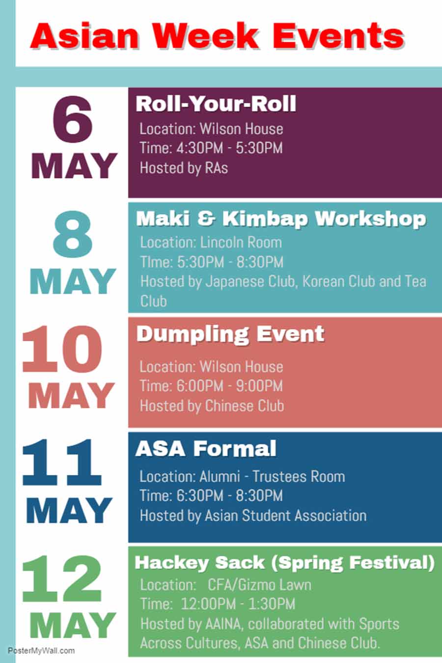Asian Week Events Calendar Knox College