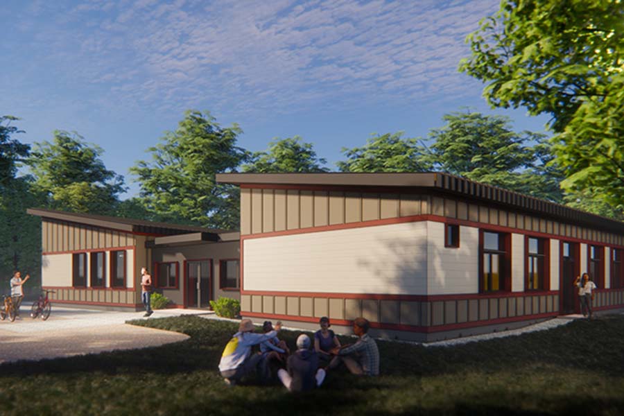 A rendering of the new building to be built at Green Oaks.