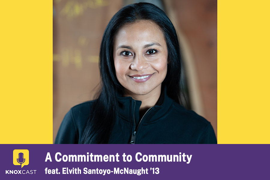 Image of Elvith Santoyo-McNaught '13 with text "A Commitment to Community: feat. Elvith Santoyo-McNaught '13"