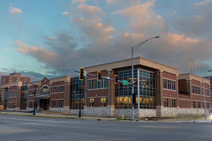 Outside of the Galesburg Public Library. 