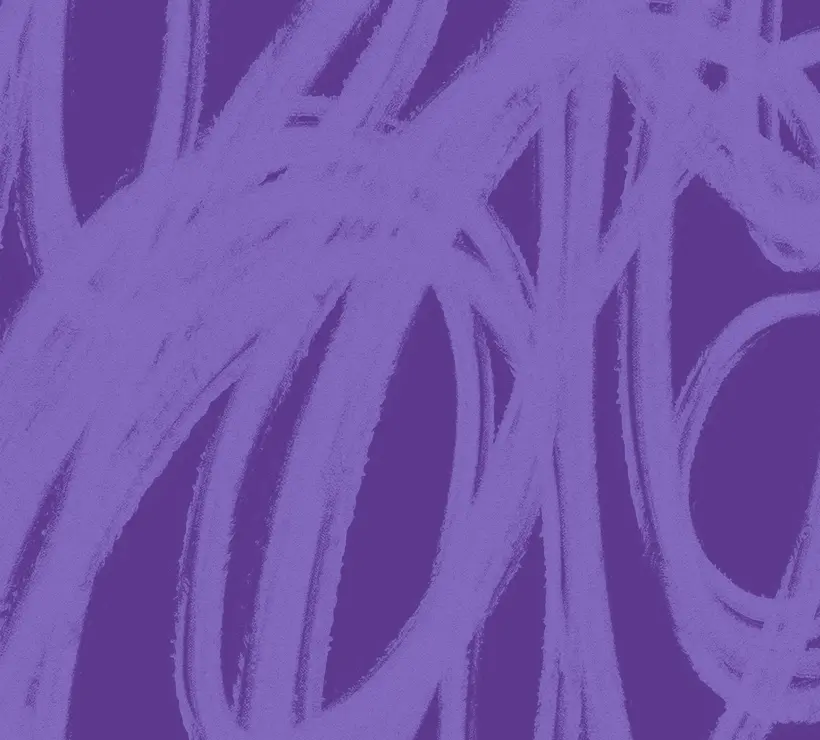 Dark purple background with lighter purple graphics.