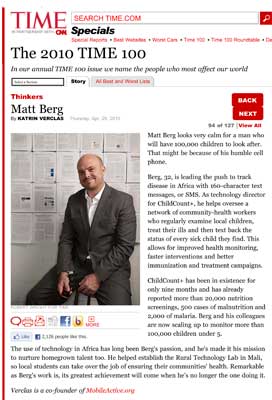 Matt Berg in Time magazine