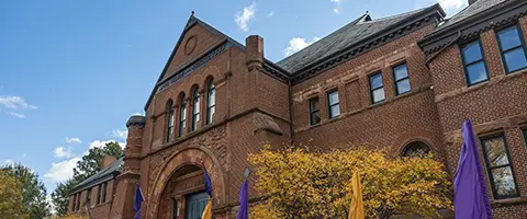 Alumni Hall in the fall on the Knox College campus