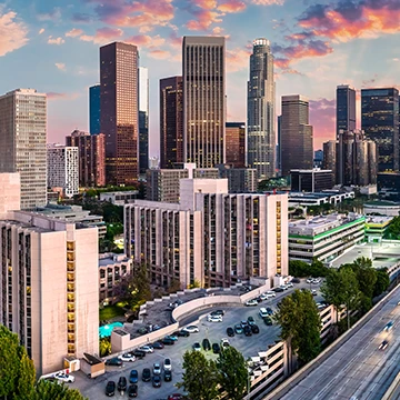 Sunset over Downtown Los Angeles