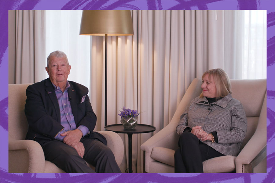 Joe and Diane Bastian sitting in chairs