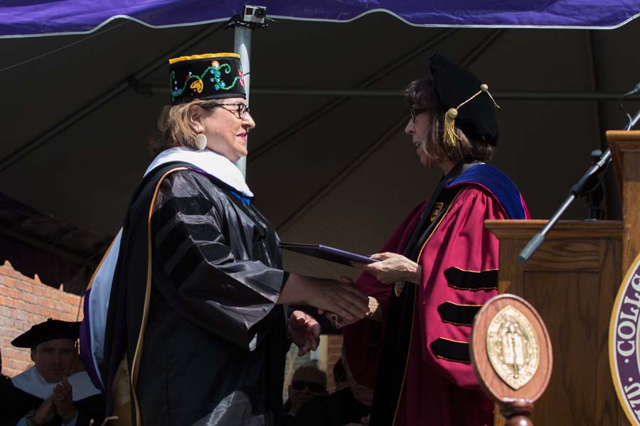Brenda Child is awarded an honorary degree by Knox College.
